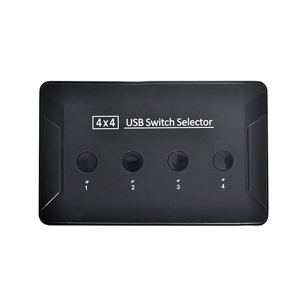 KVM USB 2.0 スイッチセレクター 4ポート PC 共有デバイス キーボードマウススキャナープリンタ