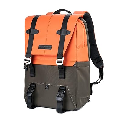 K＆F Concept 写真機御徒面子 今めかしい 写真機背嚢 カメラバックパック 2気室 20L 大電気容量 レインカバー付き添い人 映画化御徒面子 雨合羽 一眼二眼レフ/DSLR写真機/水晶体/16inパソコン/三脚架納める可 出張/旅する/映画化用御徒面子