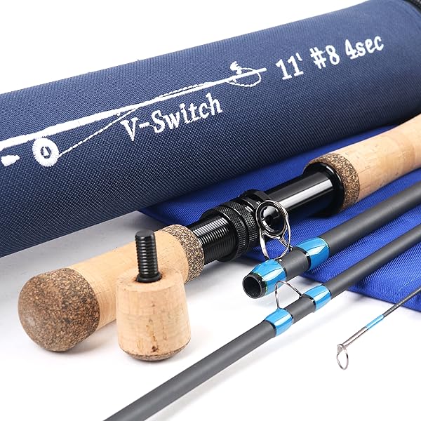 Maxcatch 両手スイッチロッド フライロッド カーボン4ピースロッド (11ft 5wt)