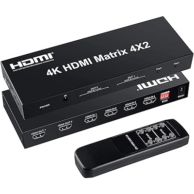 FERRISA 4K x 2K HDMI行列 セレクター 4インプット2最終生産物 一声引きはなす器 (光デジタル・L/Rオーディオ引きはなす) スイッチャー 遠隔操作取り締まり能力のある 3D 1080P HDR
