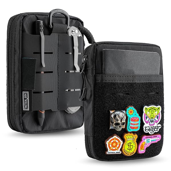 TACTICAL GEEK Block E3.0 EDC コンパクトウエストポーチ、成人男性用EDCポーチオーガナイザー、マルチパ