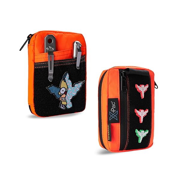 VE26 11 コンパートメント EDC ポーチオーガナイザー、DIY パッチエリア付き小型ツールポーチ、