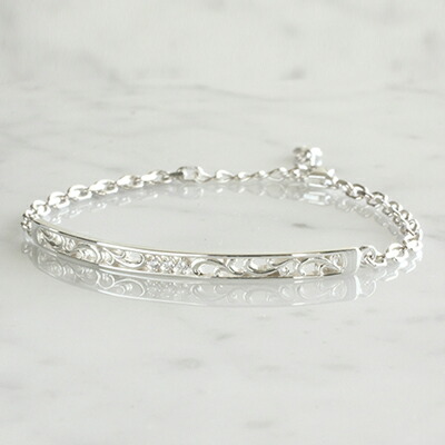 メーカー取り寄せ品 ASB-038Z 透かしアラベスク レディース シルバーブレスレット AQUA SILVER アクアシルバー