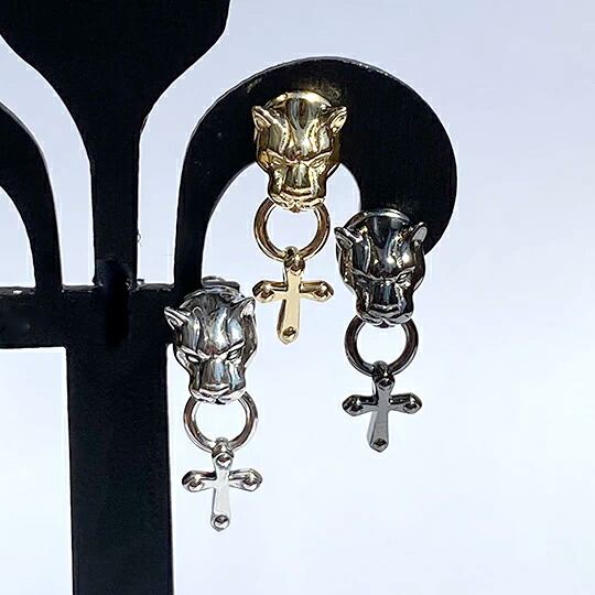 メーカー取り寄せ品 Bizarre ビザール フレグランスドパンサー＆クロス シルバーピアス 片耳分 SPP053｜ドリーマーズ