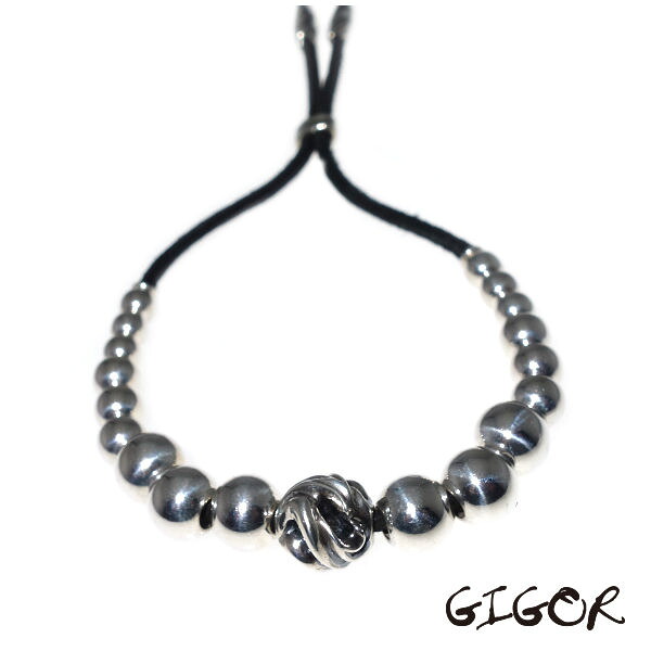 GIGOR ジゴロウ レニティーレザーブレスレット シルバーブレスレット メンズ No.374【メーカー取り寄せ品】