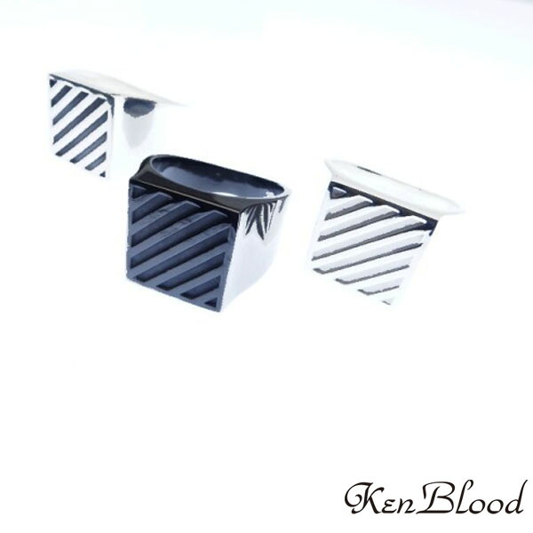 メーカー取り寄せ品/KR-280ストライプリング/シルバー/Ken Blood/ケンブラッド