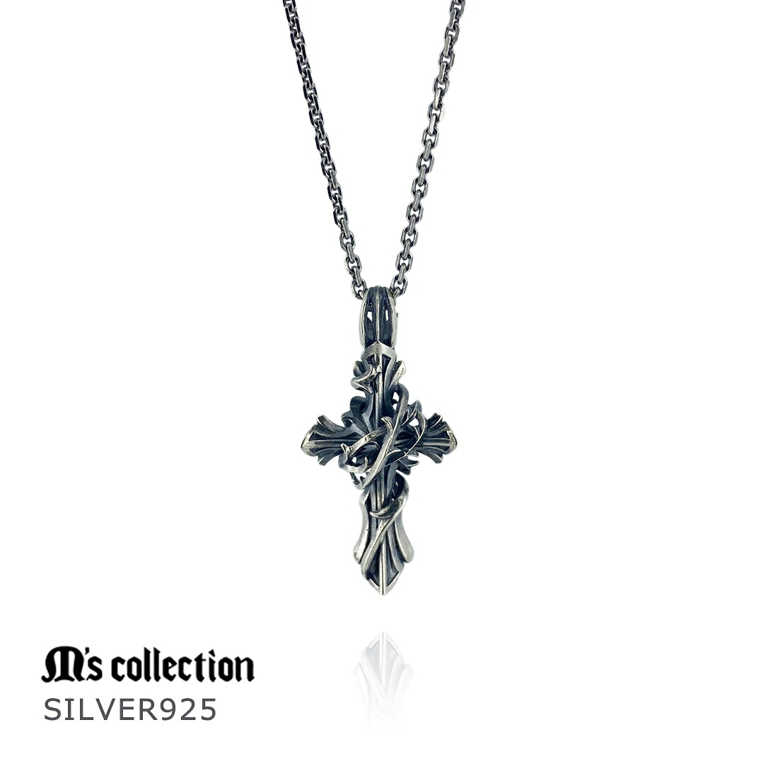 メーカー取り寄せ品 THORN CROSS PENDANT M シルバーペンダント XP-015 エムズコレクション M's collection