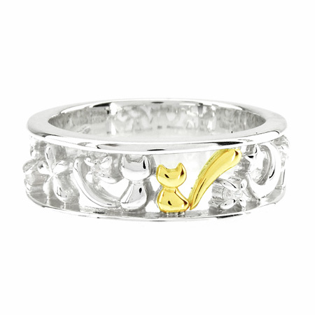 メーカー取り寄せ品/MIR2136CZ 猫 シルバーリング(キュービックジルコニア)/指輪/天使の卵|ドリーマーズ