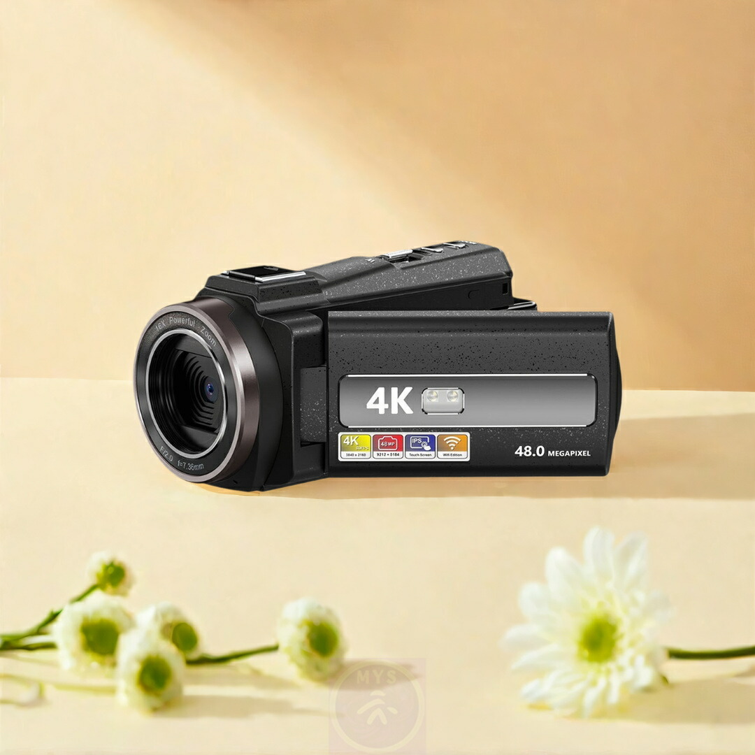 ビデオカメラ 4K WIFI機能 4800万画素 16倍デジタルズーム IPS 3インチタッチモニター WebカメラYouTubeカメラ vlogカメラ HDMI出力 手ぶれ補正 32GBSDカード付 日本語取扱説明書 1年保証付き 運動会 クリスマス記念 PSE認証済
