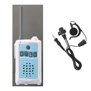 アルインコ DJ-CH3A + EME-654MA 特定小電力トランシーバ アクアブルー + イヤホンマイク セット 交互通話 中継対応 47ch ALINCO 無線機 無線 通信 トランシーバー オプション インカム インボイス対応｜無線機の専門店　ドリームモバイル