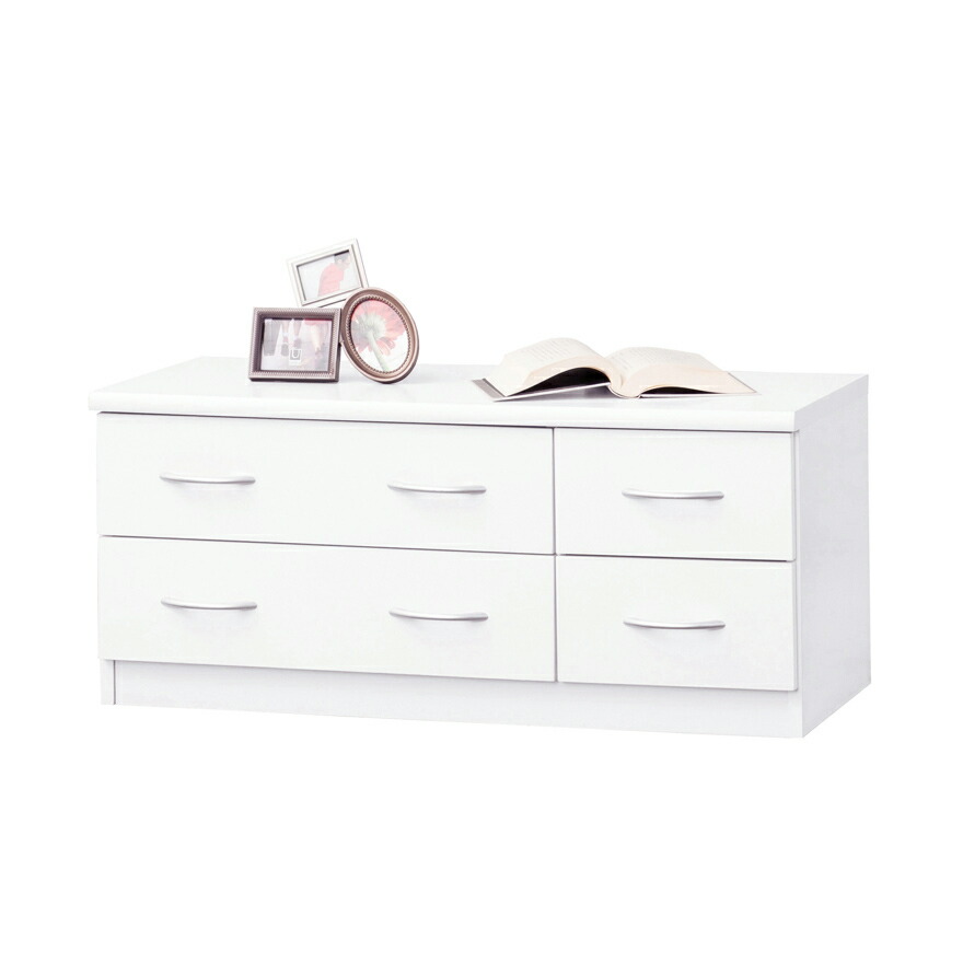 楽天市場 ローチェスト 整理ダンス 整理タンス 洋服ダンス 洋服タンス たんす おしゃれ 箪笥 リビングチェスト ロータイプチェスト ロータンス シンプル 90cm幅 幅90cm2段 ホワイト 白 インテリアショップドリームランド