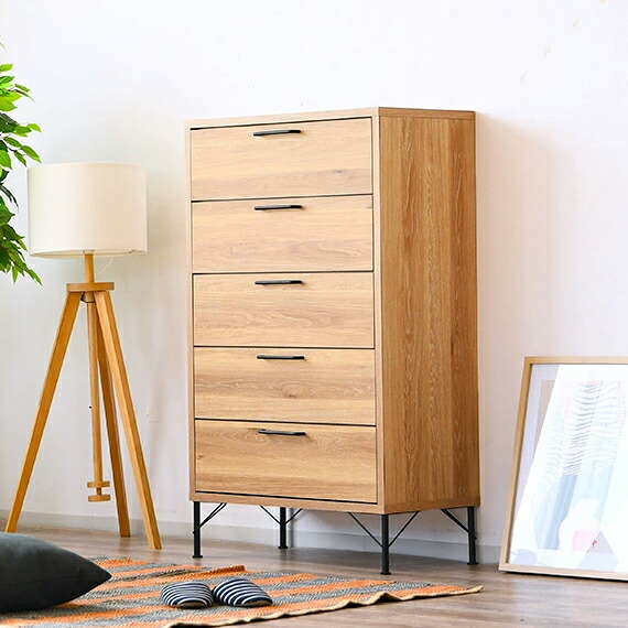 タンス チェスト ハイチェスト 洋服タンス 完成品 幅80cm 5段 国産 木製 収納 おしゃれ 北欧 脚付き たんす 整理タンス 収納タンス 収納チェスト 洋服ダンス リビングチェスト 箪笥|インテリアショップドリームランド