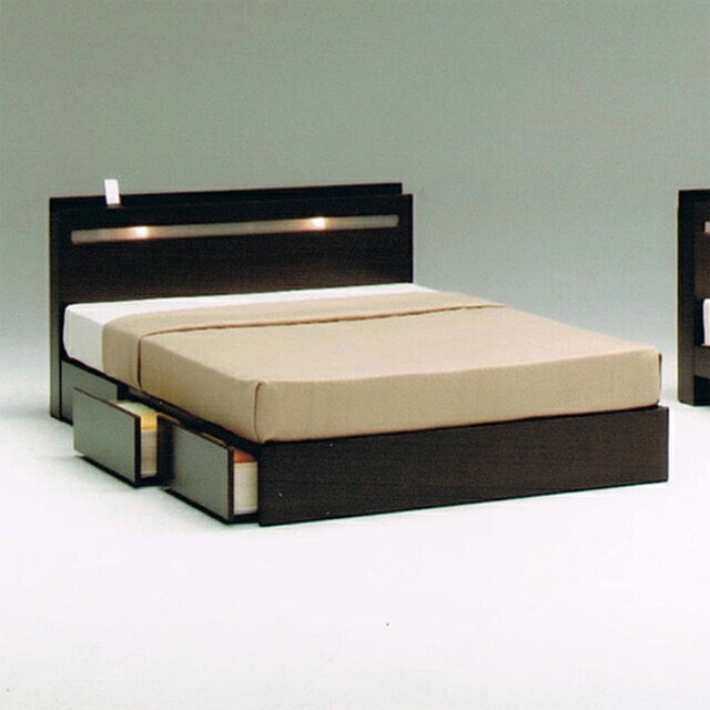 Dreamrand Rakuten Global Market 140 Cm Wide Double Bed Frame 140 Cm Wide Double Bed Frame With Drawers Natural Brown Wood Modern