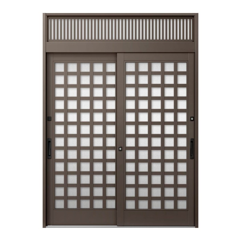 部屋の入り口引き戸JS 25P型 W164/169/187×H23 部屋の入り口引戸 2枚建 ランマ付 部屋の入り口引き戸 LIXIL リクシル TOSTEM トステム 断熱 和風 引戸 部屋の入り口部屋の入り口 引き戸 軽銀窓枠 今めかしい 取り替えっこ リフォーム DIY 建材屋