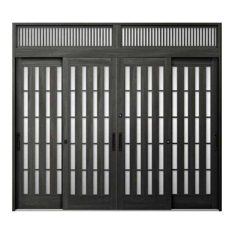 入り口・入口引き戸JS 14P型 W260/351×H23 入り口・入口引戸 4枚建 ランマ付 入り口・入口引き戸 LIXIL リクシル TOSTEM トステム 断熱 和風 引戸 入り口・入口部屋の入り口 引き戸 軽銀窓枠 格好のいい 取り替えっこ リフォーム DIY 建材屋