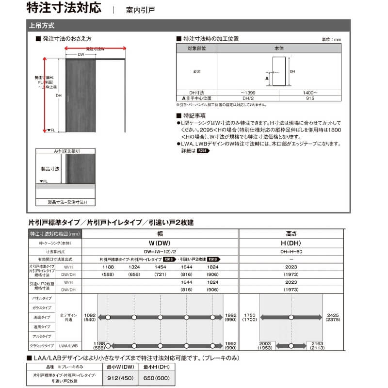 登場 リクシル ラシッサs オーダーサイズ 上吊方式 片引き戸 標準 オーダーサイズ リクシル ラシッサｓ 室内引戸 上吊方式 片引戸標準タイプ Asuk Lah ノンケーシング枠 W1092 1992mm ｈ1750 2425mm 建材屋 法人様は送料無料 人気新品入荷