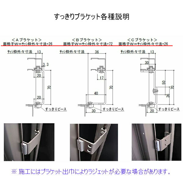 後付け面格子壁付け/枠付けブラケットTAヒシクロス面格子オーダーサイズW751〜950×H1851〜2050mm窓リフォームDIY防犯換気通風採風