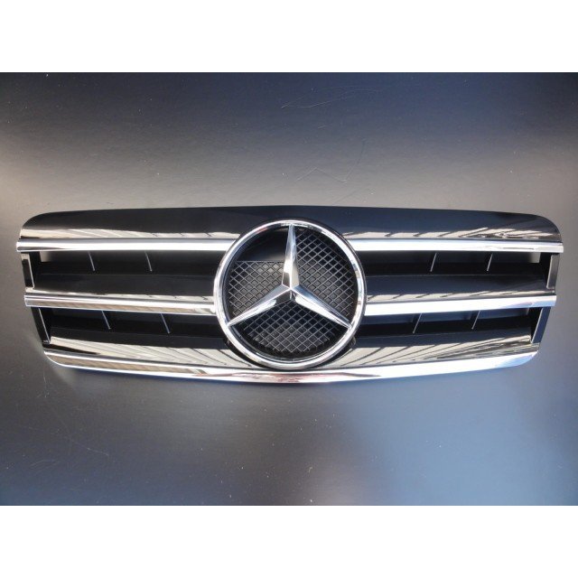メルセデス ベンツ CLKクラス　W208 CLK200 CLK320 CLK55 SL CLルックグリル　3フィン　ブラック BK　黒　グリル ガーニッシュ｜ドリームセブン　店