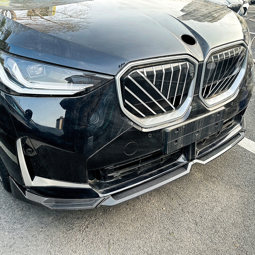 BMW X3 G45 20d M50 xDrive Mスポーツ X3シリーズ カーボンルック フロントバンパー リップスポイラー ダクト ガーニッシュ フロントリップ サイドダクト パネル フェンダー エアロ b12246ZST-1160｜ドリームセブン　店