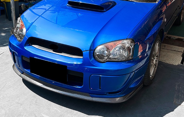 スバル 　インプレッサ WRX STI タイプRA リミテッド 2002-2005　カーボン ルック フロントバンパー スポイラー エアロ スポイラー バンパーリップ ガーニッシュ　b12229ZST-1105｜ドリームセブン　店