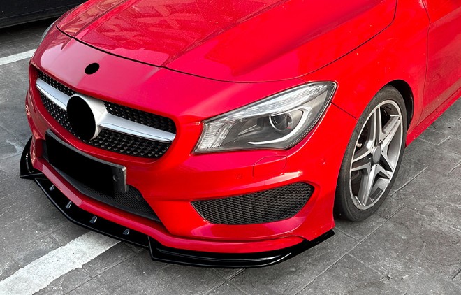 メルセデス ベンツ W117 C117 CLA180 CLA250 CLA45 AMGライン クーペ 黒 ピアノブラック　黒 フロントバンパー リップスポイラー ダクト ガーニッシュ フロントリップ ダクト サイドパネル フェンダー エアロ ZST-1099b13289｜ドリームセブン　店