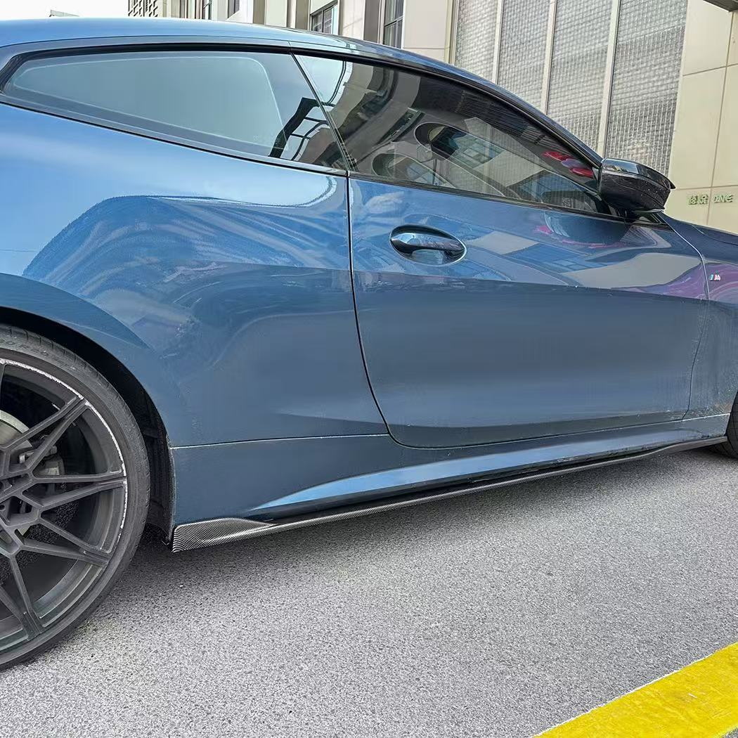 BMW G22 G23 420i M440i xDrive Mスポーツ 4シリーズ クーペ カブリオレ カーボン ルック サイドスカート カバー b13447｜ドリームセブン　店