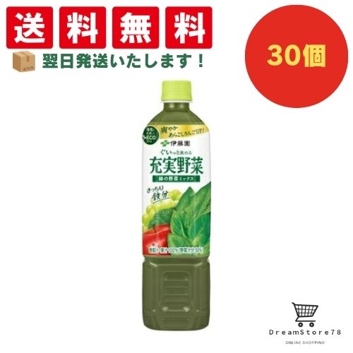 【できたてホヤホヤ！”賞味期限最新”をお届け】【お菓子 業務用 差し入れ 景品 イベント パーティー】伊藤園　充実野菜　緑の野菜ミックス　PET　740g　30個セット　８LINK
