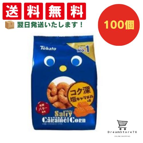 【クーポン配布中 ＆ 全品送料無料 】 東ハト ソルティキャラメルコーン 100個セット ８LINK