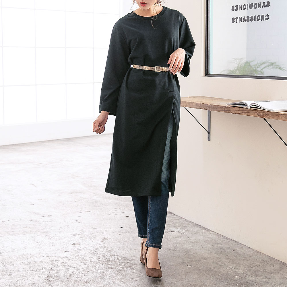 最高スウェット ワンピース 黒 人気のファッショントレンド