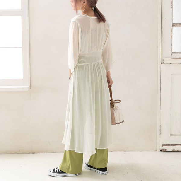 楽天市場 残り1 現品限り ワンピース ガウン シャツ 夏 秋 Vネック 7分袖 ロング 可愛い ホワイト ブラック 白 黒 無地 F レディース 夢展望 30i Sc Sale 夢展望 Yumetenbo