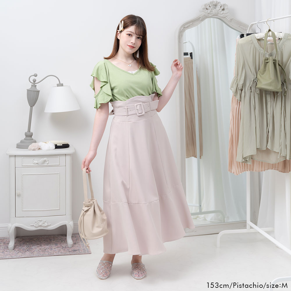 楽天市場 メール便対応 カットソー 肩開き フリル トップス 夏 デコルテ Vネック ラッフルフリル フィット 可愛い ホワイト ブラック ブルー グリーン テラコッタ レッド 白 黒 赤 無地 M L レディース 30i Sc Sale 夢展望 Yumetenbo