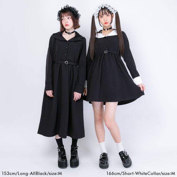 楽天市場 海外発送不可 クロミ2wayワンピース レディース 夢展望 Dml ワンピース その他ワンピース 長袖 プリンセス Dearmylove 秋 冬 ショート チェック 白襟 オールブラック ロング M L Ll 3l 21年 10代 代 30代 通勤 通学 夢展望 Yumetenbo