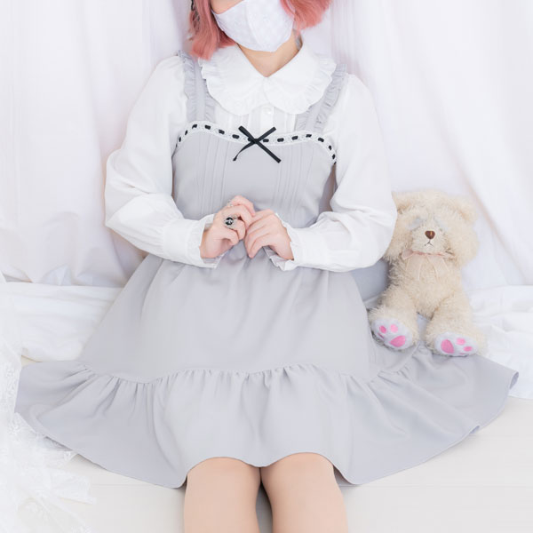 最適な価格 ハニーシナモンレースフリルワンピース 量産型 地雷 白 ワンピース ゆめかわいい 値引きする