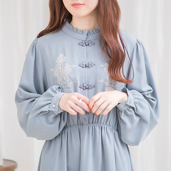 リアルサープラス 送料無料 刺繍 チャイナ襟 チュール ミニワンピース 1224 クーポン発行 Theblindtigerslidell Com