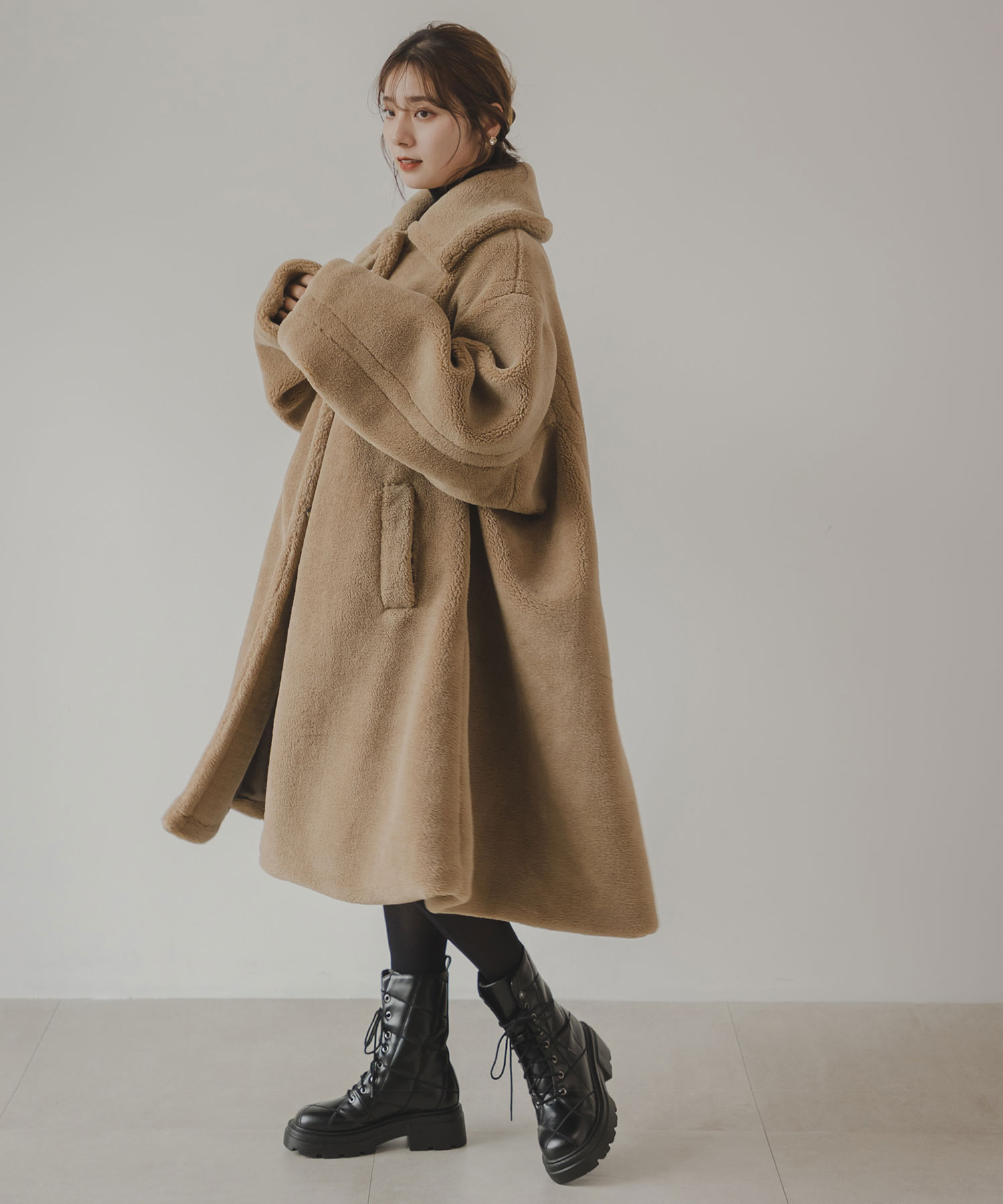 テディベアテントコート レディース アウター コート ボリューム