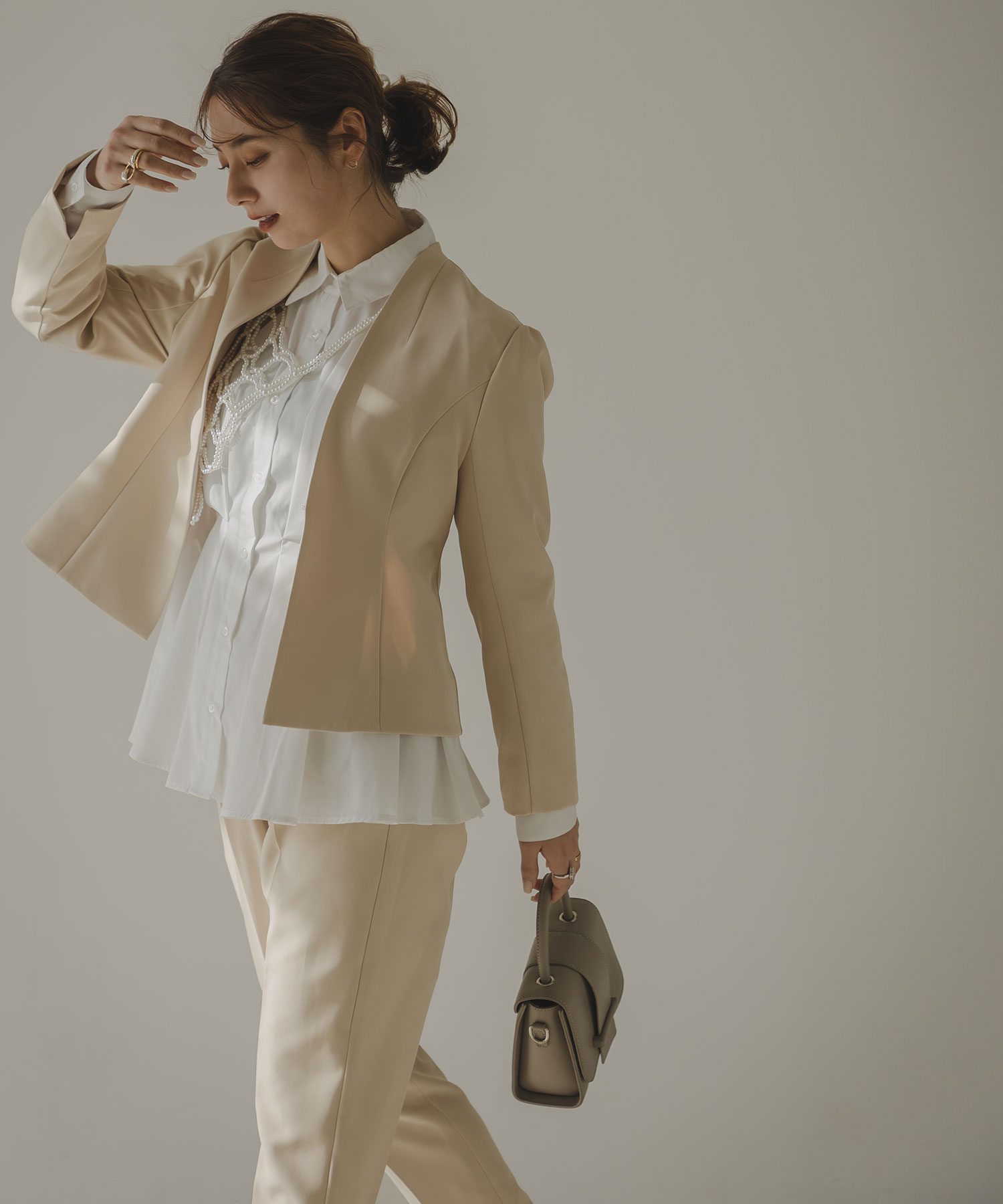 【極美品♡３点セット】プラステ　コンフォートリュクスパンツスーツ　ブラウス付　S PLST(プラステ)公式 | 【丈長め】コンフォートリュクス