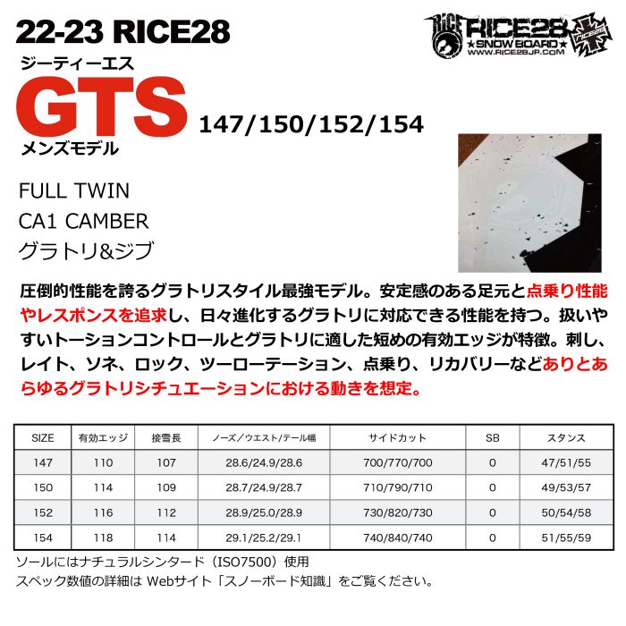 高評価なギフト 22-23 RICE28 ライス GTS フルツイン CA1キャンバー