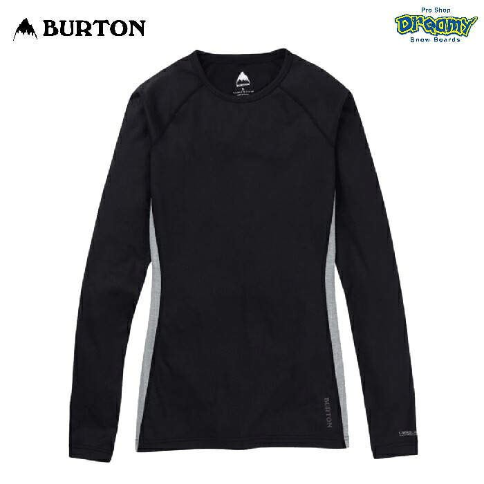 BURTON バートン Women's Midweight X Base Layer Crewneck 221951 ベースレイヤー スリムフィット 4WAYストレッチ 防臭加工 速乾 透湿 サムホール ロゴ 正規品|DREAMY