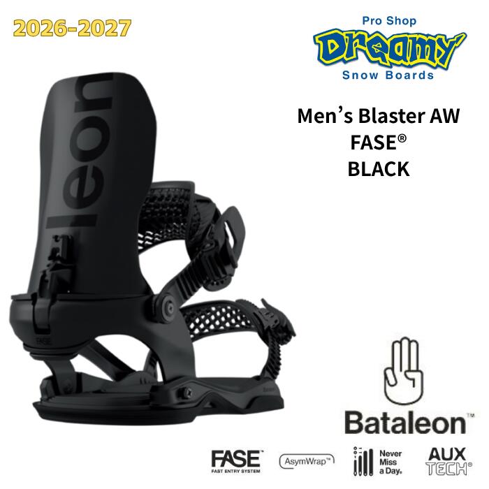 26-27 Bataleon Blaster FASE AsymWrap Blackファストエントリーシステム バタレオン ブラスター スノーボード バインディング 正規品｜DREAMY