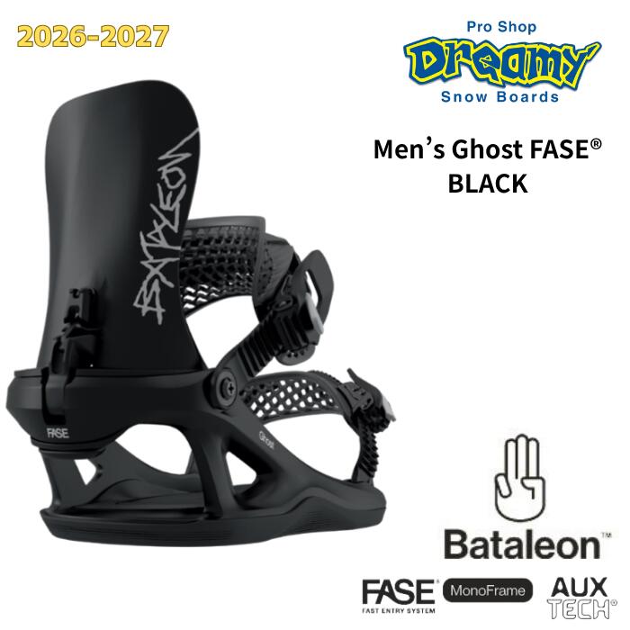 26-27 Bataleon M'S GHOST FASE ゴースト BLACK ファストエントリーシステム バタレオン スノーボード バインディング 正規品