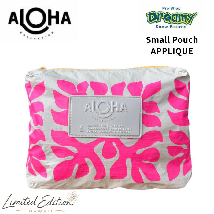 ALOHA COLLECTION アロハコレクション Small Pouch APPLIQUE NEON PINK SANDSTONE UBTSP01117 軽量 防滴 ビーチ バッグ