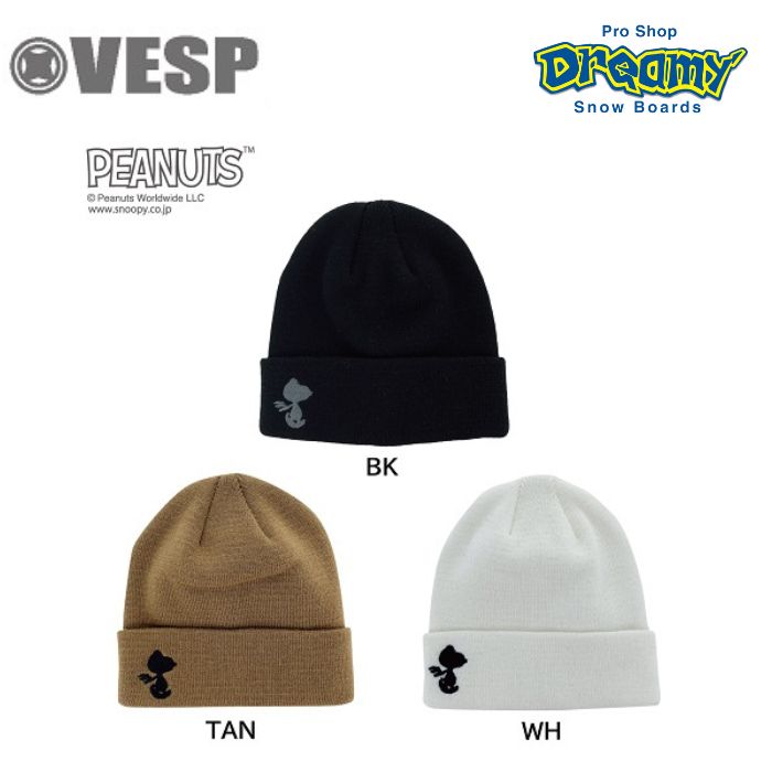 VESP べスプ PEANUTS COLLABORATION HIGH GAUGE BEANIE SNMB1020 ビーニー 刺繍入り コラボレーションモデル 22-23 正規品