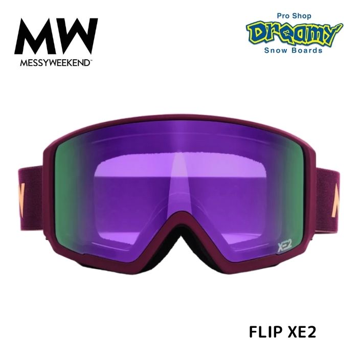 【楽天市場】MESSYWEEKEND メシーウィークエンド FLIP XE2 Magenta Purple スノーゴーグル ヘルメット対応