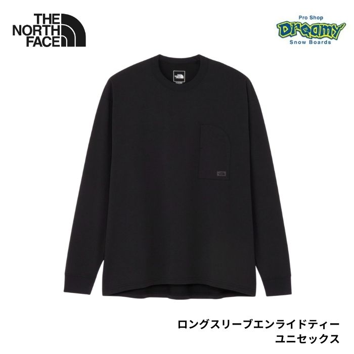 THE NORTH FACE ザノースフェイス ロングスリーブエンライドティー ユニセックス 長袖Tシャツ NT82560 ブラック・K 刺繍ロゴ 正規品|DREAMY