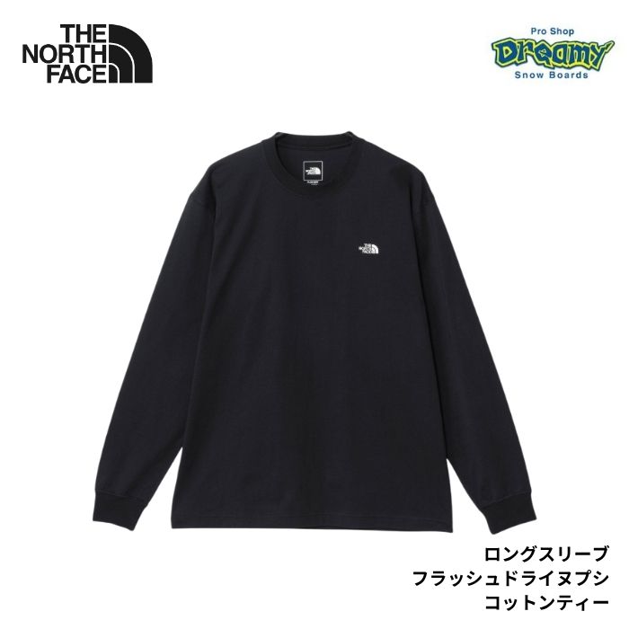 THE NORTH FACE 北の方人間の顔 ロングスリーブフラッシュドライヌプシコットンティー NT32535 黒いこと・K メンズ 長袖ティーシャツ 吸汗速乾 刺しゅう ロゴタイプ 定め事品