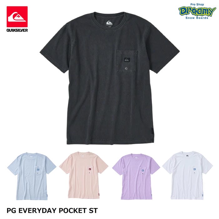 QUIKSILVER PG EVERYDAY POCKET ST QST261018 Tシャツ 半袖 レギュラーフィット 胸ポケット USコットン生地 ピグメント加工 刺繍 ロゴ クイックシルバー 正規品 4,956円