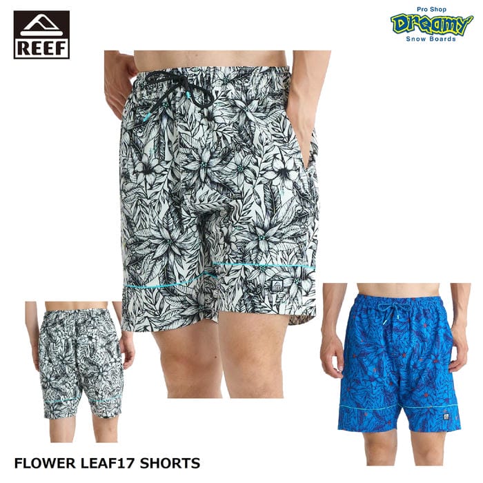 REEF FLOWER LEAF17 SHORTS EBS261020 ゲーム盤さる股引き Cl相応う 4WAY伸ばすこと UVとり捨てる ポリエステル原材料 姿勢/うしろ側衣嚢 ロゴタイプ 水泳着 岩礁 置き目品