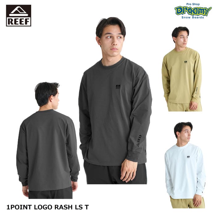 REEF 1POINT LOGO RASH LS T ELY261024 ラッシュガード Tシャツ ルーズフィット 長袖 塩素対応 速乾 ストレッチ UVカット オーバーサイズ 水着 リーフ 正規品