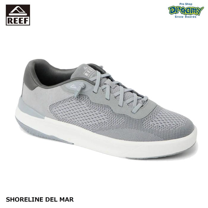 REEF FSHORELINE DEL MAR CJ8998 GRY スニーカー 置き目とり捨てる スピード競技引きあげる 編み物原料品アッパー フットウェア ロゴタイプ 岩礁 置き目品