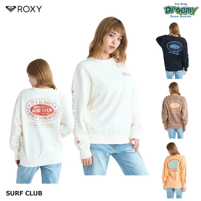 ROXY SURF CLUB RPO261075 調教師 長袖 ミニ起毛 うしろ側刷り上げる ビンテージ風 汗水 ロゴタイプ ロキシー 置き目品